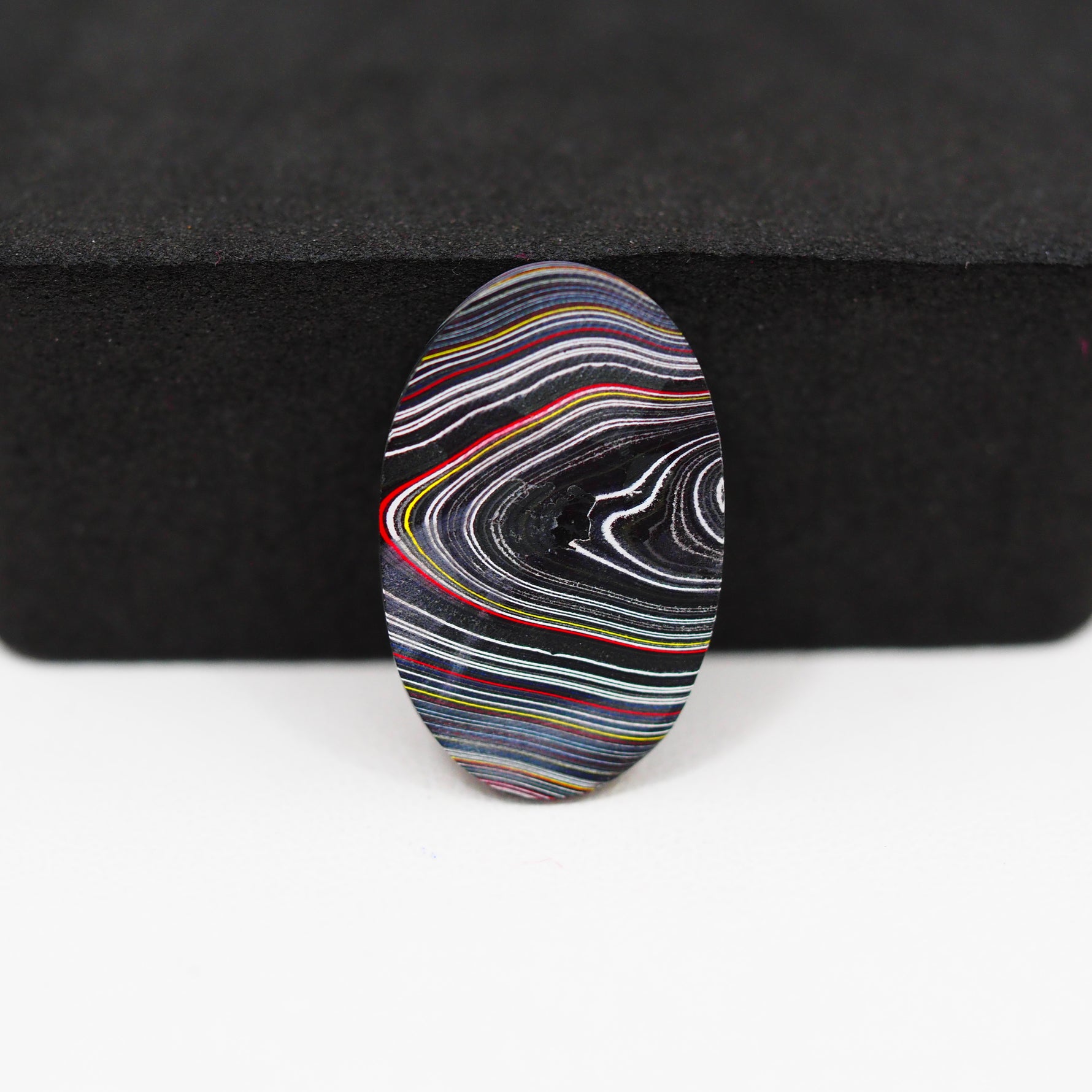 Fordite Agate Cabochon Oval 22x14mm 5.5ct - Detroit Agate layered paint - Pedra Gems