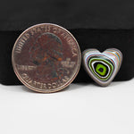 Fordite Agate Cabochon Heart 13x14mm 2ct - Detroit Agate layered paint - Pedra Gems