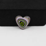 Fordite Agate Cabochon Heart 13x14mm 2ct - Detroit Agate layered paint - Pedra Gems