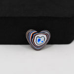 Fordite Agate Cabochon Heart 12x15mm 2.5ct - Detroit Agate layered paint - Pedra Gems