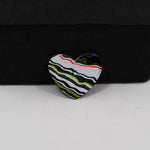 Fordite Agate Cabochon Heart 12x15mm 2.5ct - Detroit Agate layered paint - Pedra Gems