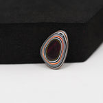 Fordite Agate Cabochon Freeform 17x11mm 2ct - Detroit Agate layered paint - Pedra Gems