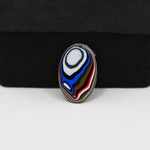 Fordite Agate Cabochon Oval 18x11mm 2.5ct - Detroit Agate layered paint - Pedra Gems
