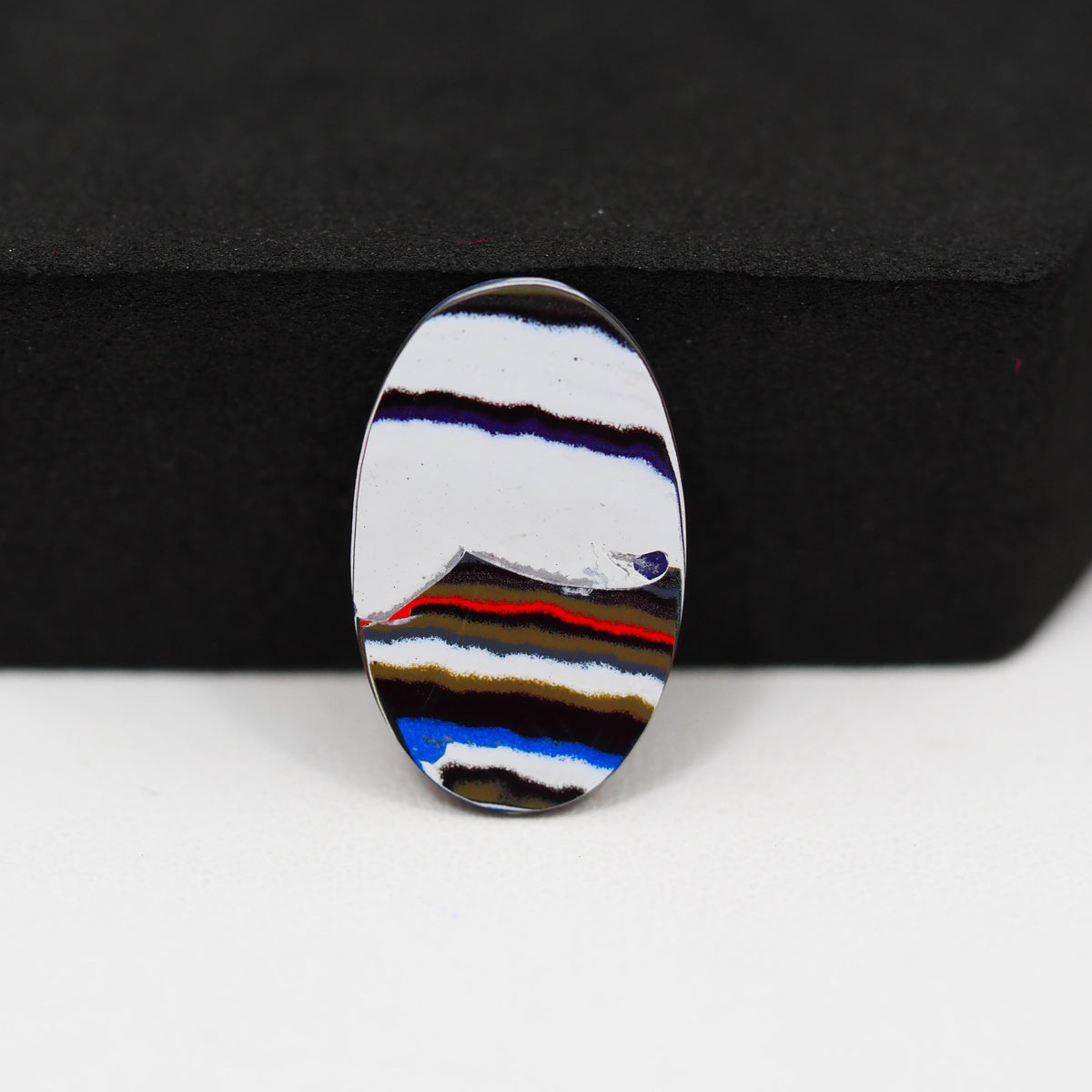 Fordite Agate Cabochon Oval 21x13mm 4.5ct - Detroit Agate layered paint - Pedra Gems