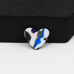 Fordite Agate Cabochon Heart 13x11mm 2ct - Detroit Agate layered paint - Pedra Gems