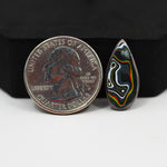 Fordite Agate Cabochon Pear 22x11mm 2ct - Detroit Agate layered paint - Pedra Gems