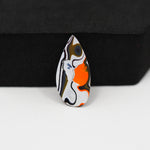 Fordite Agate Cabochon Pear 22x11mm 2ct - Detroit Agate layered paint - Pedra Gems