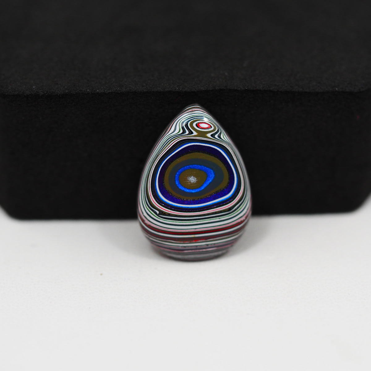 Fordite Agate Cabochon Pear 20x15mm 4.5ct - Detroit Agate layered paint - Pedra Gems