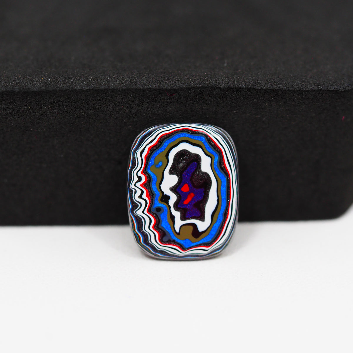 Fordite Agate Cabochon Square 17x14mm 2.5ct - Detroit Agate layered paint - Pedra Gems