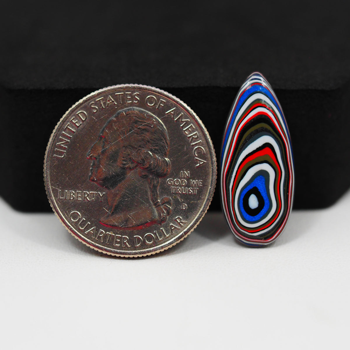 Fordite Agate Cabochon Pear 24x11mm 2ct - Detroit Agate layered paint - Pedra Gems