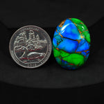 Natural Peacock Dahlia Oval Cabochon 19x21mm 25ct - Peacock Blue-Green Composite - Pedra Gems