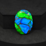 Natural Peacock Dahlia Oval Cabochon 19x21mm 25ct - Peacock Blue-Green Composite - Pedra Gems