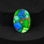 Natural Peacock Dahlia Oval Cabochon 29x21mm 21.5ct - Peacock Blue-Green Composite - Pedra Gems