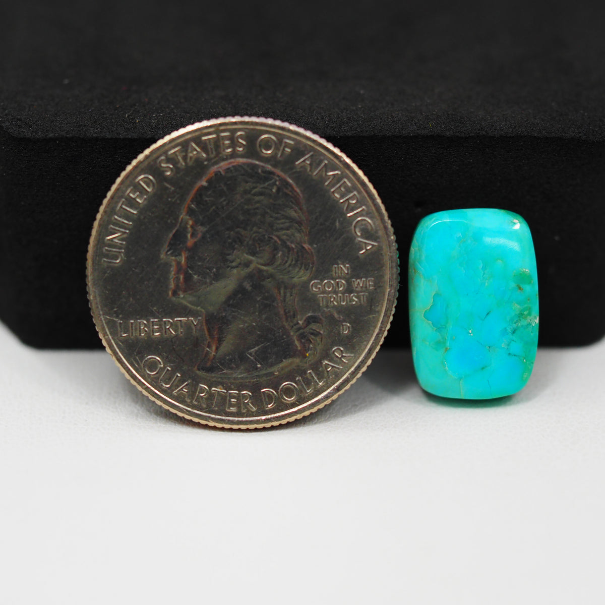 Natural Mohave Turquoise Rectangle Cabochon 15x10mm 5.5ct - Blue Green - Pedra Gems