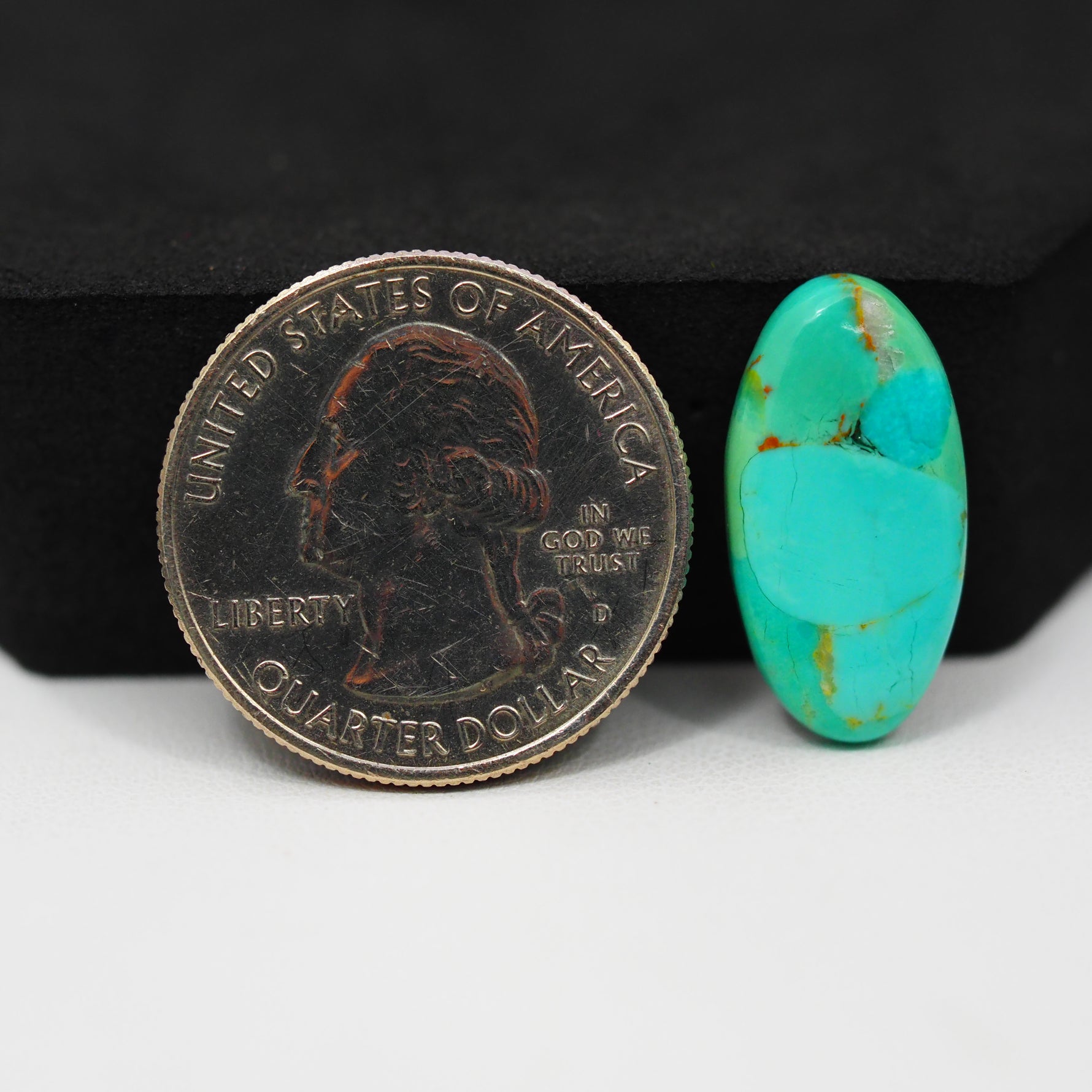 Natural Mohave Turquoise Oval Cabochon 21x11mm 5.5ct - Blue - Pedra Gems