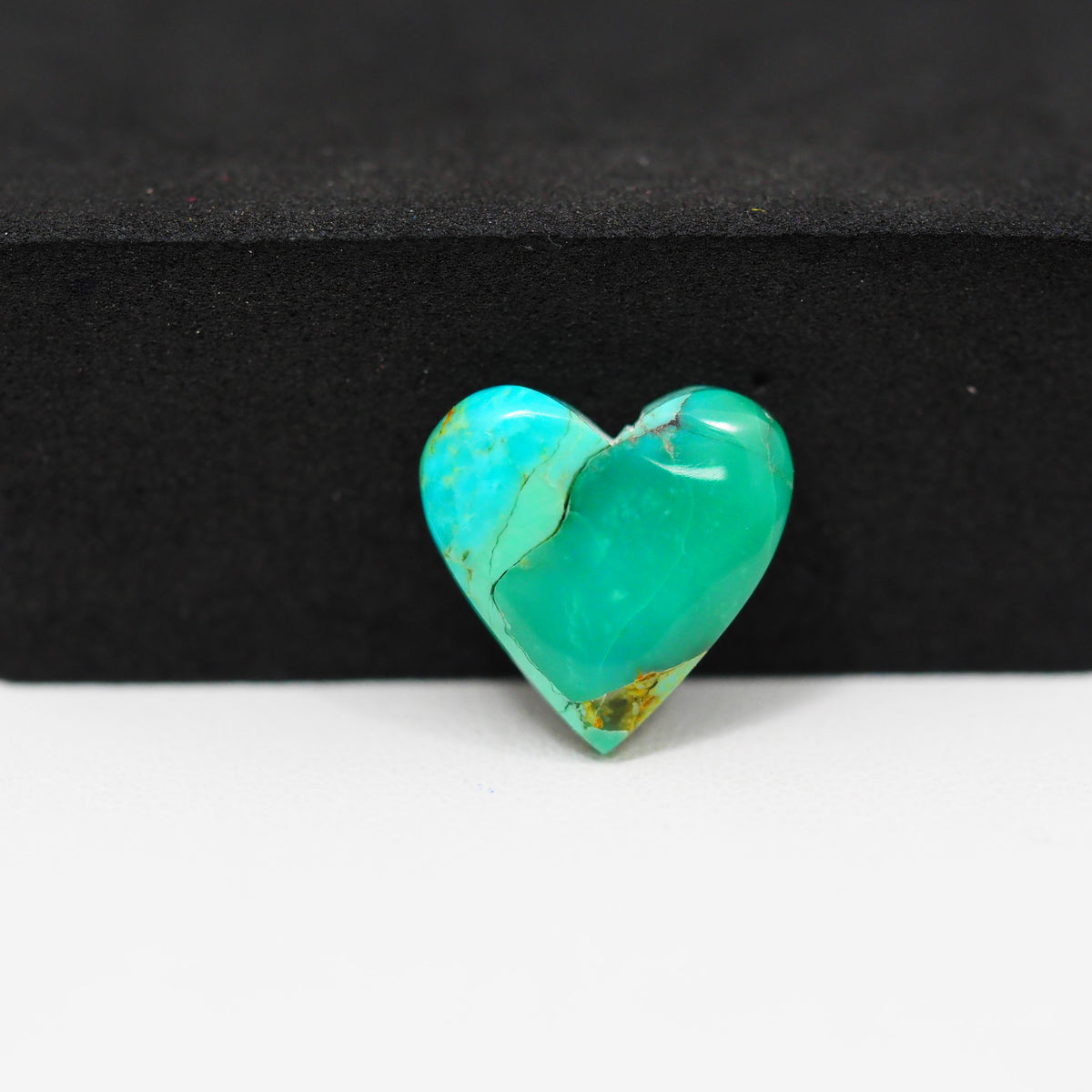 Natural Mohave Turquoise Heart Cabochon 14x14mm 5.5ct - Blue Green - Pedra Gems