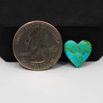 Natural Mohave Turquoise Heart Cabochon 13x13mm 4.5ct - Blue Green - Pedra Gems