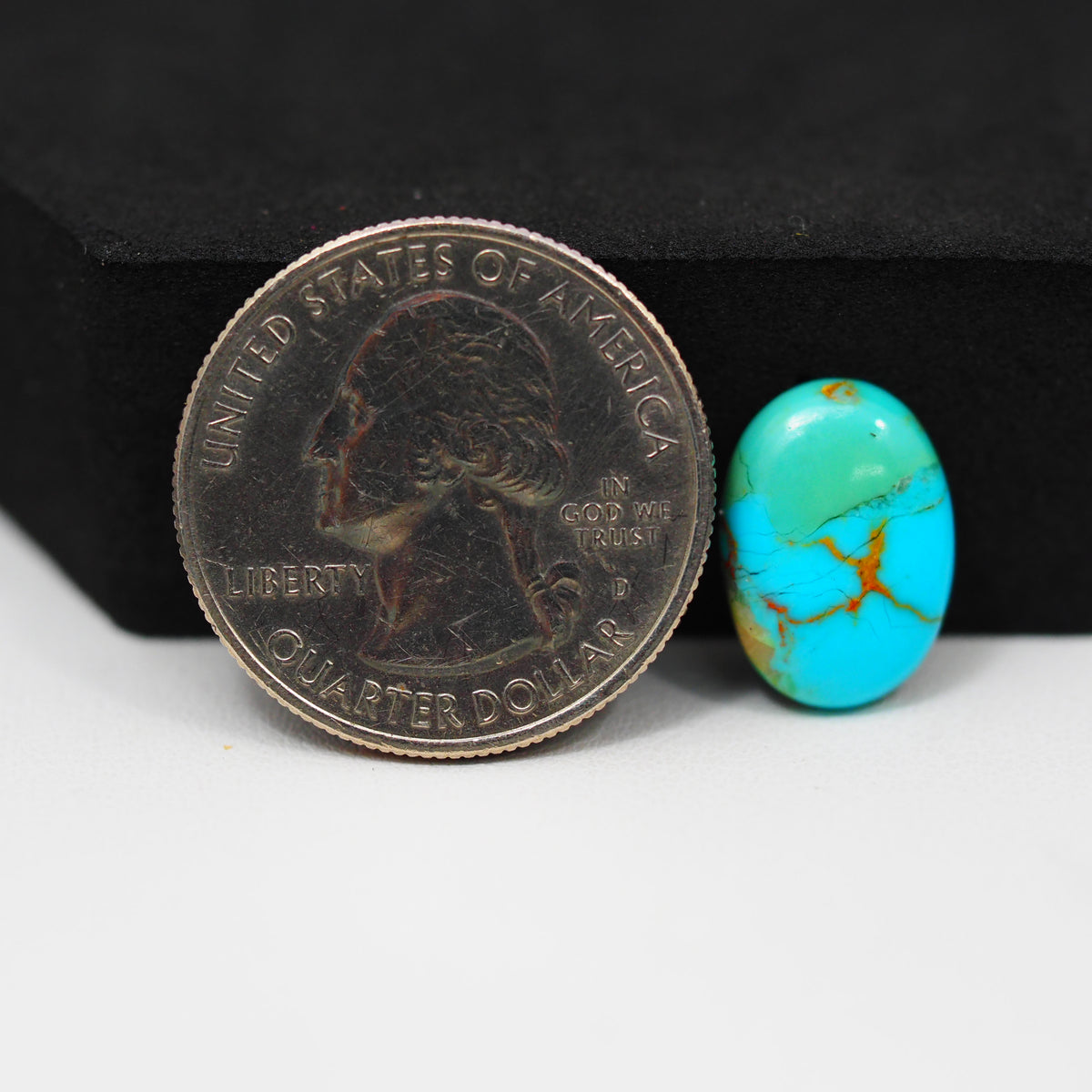 Natural Mohave Turquoise Oval Cabochon 14x10mm 3.5ct - Blue Green - Pedra Gems