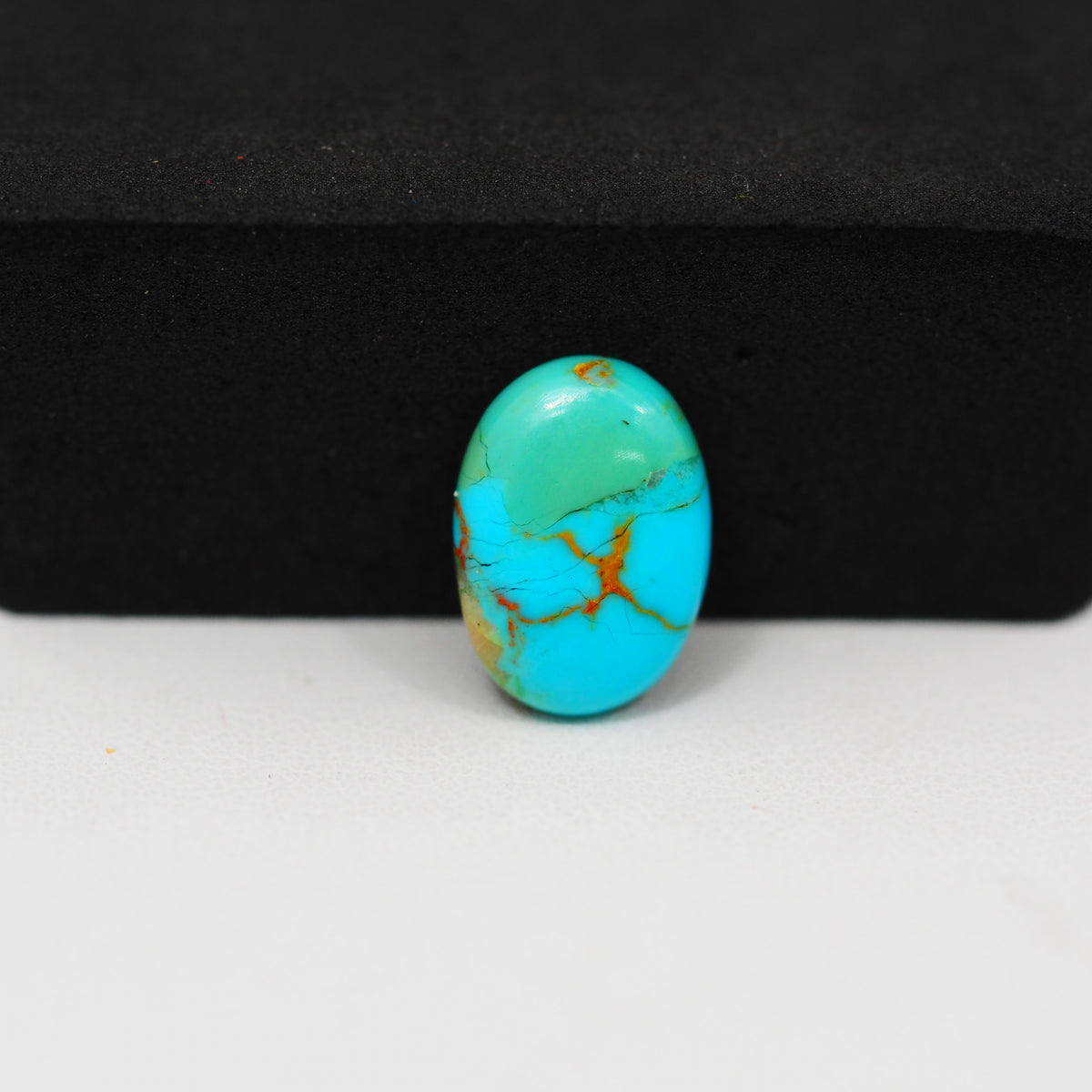 Natural Mohave Turquoise Oval Cabochon 14x10mm 3.5ct - Blue Green - Pedra Gems