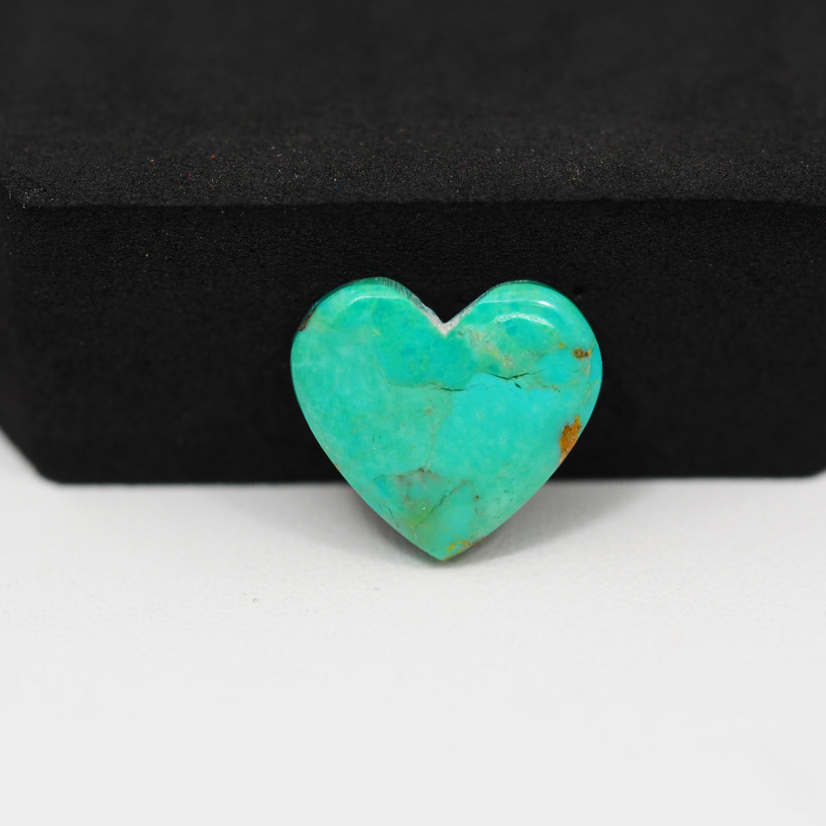 Natural Mohave Turquoise Heart Cabochon 17x18mm 7.5ct - Green - Pedra Gems