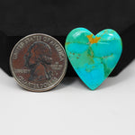 Natural Mohave Turquoise Heart Cabochon 26x24mm 19ct - Blue - Pedra Gems
