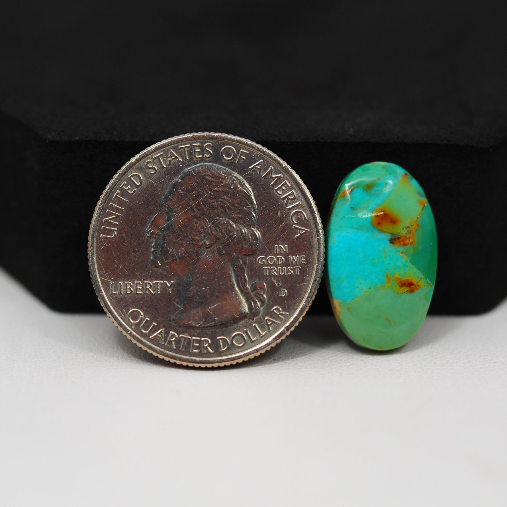 Natural Mohave Turquoise Oval Cabochon 19x12mm 6.5ct - Blue Green - Pedra Gems