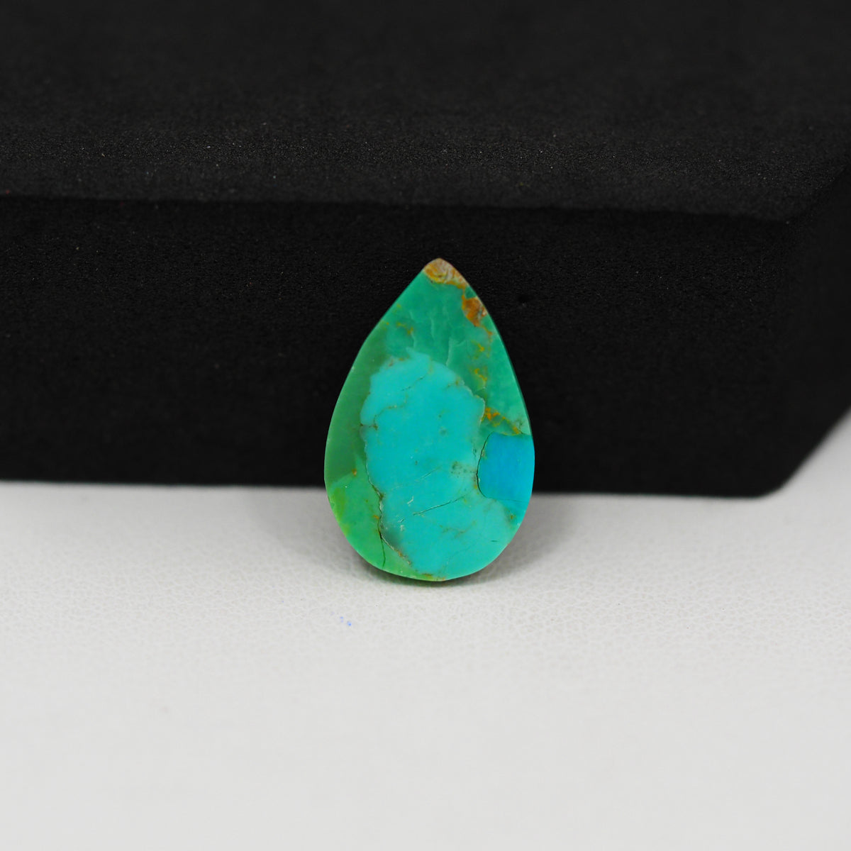 Natural Mohave Turquoise Pear Cabochon 18x11mm 4.5ct - Green Blue - Pedra Gems