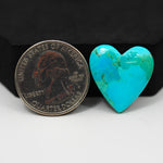 Natural Mohave Turquoise Heart Cabochon 21x21mm 13.5ct - Blue - Pedra Gems