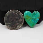 Natural Mohave Turquoise Heart Cabochon 20x19mm 12ct - Green Blue - Pedra Gems