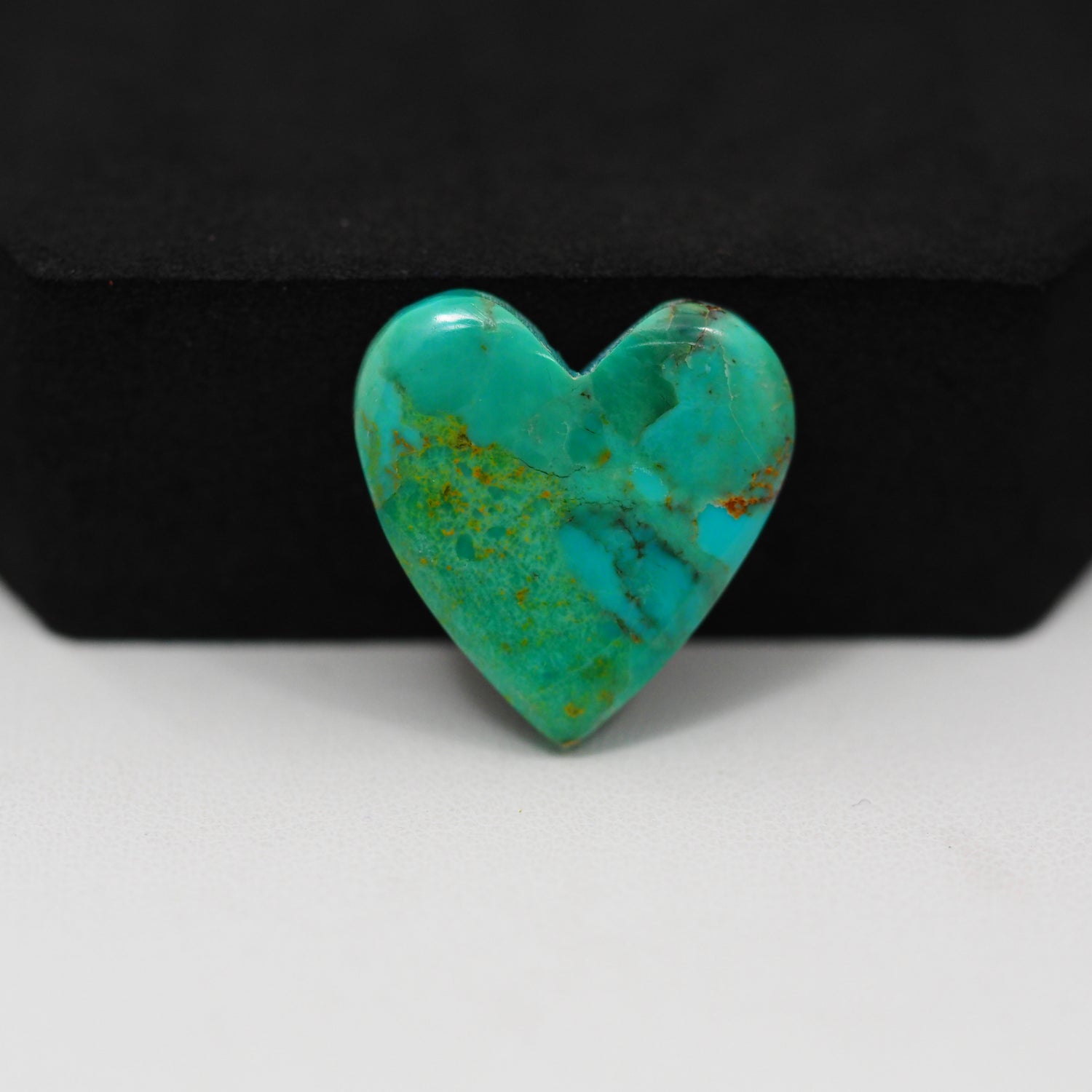 Natural Mohave Turquoise Heart Cabochon 20x19mm 12ct - Green Blue - Pedra Gems