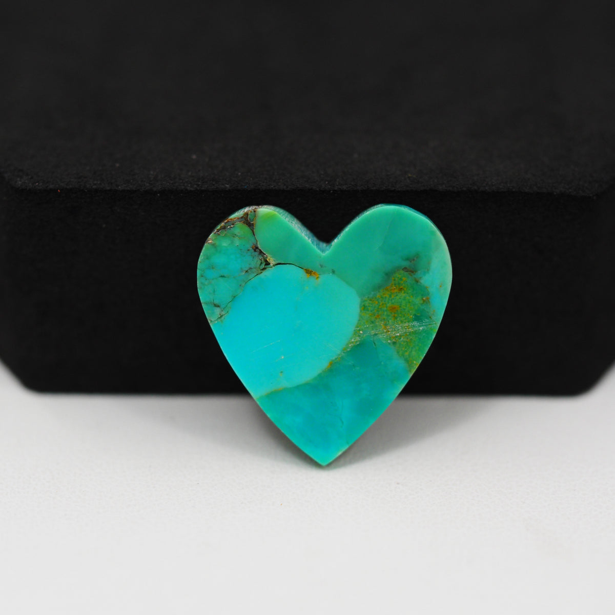 Natural Mohave Turquoise Heart Cabochon 20x19mm 12ct - Green Blue - Pedra Gems