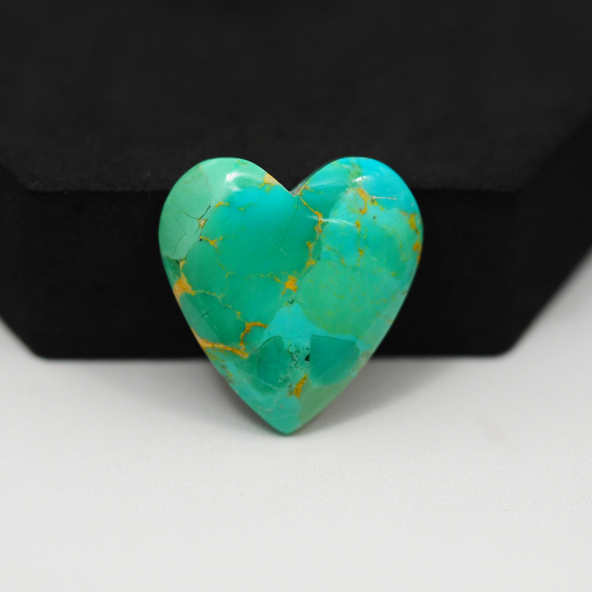 Natural Mohave Turquoise Heart Cabochon 25x24mm 23.5ct - Green Blue - Pedra Gems