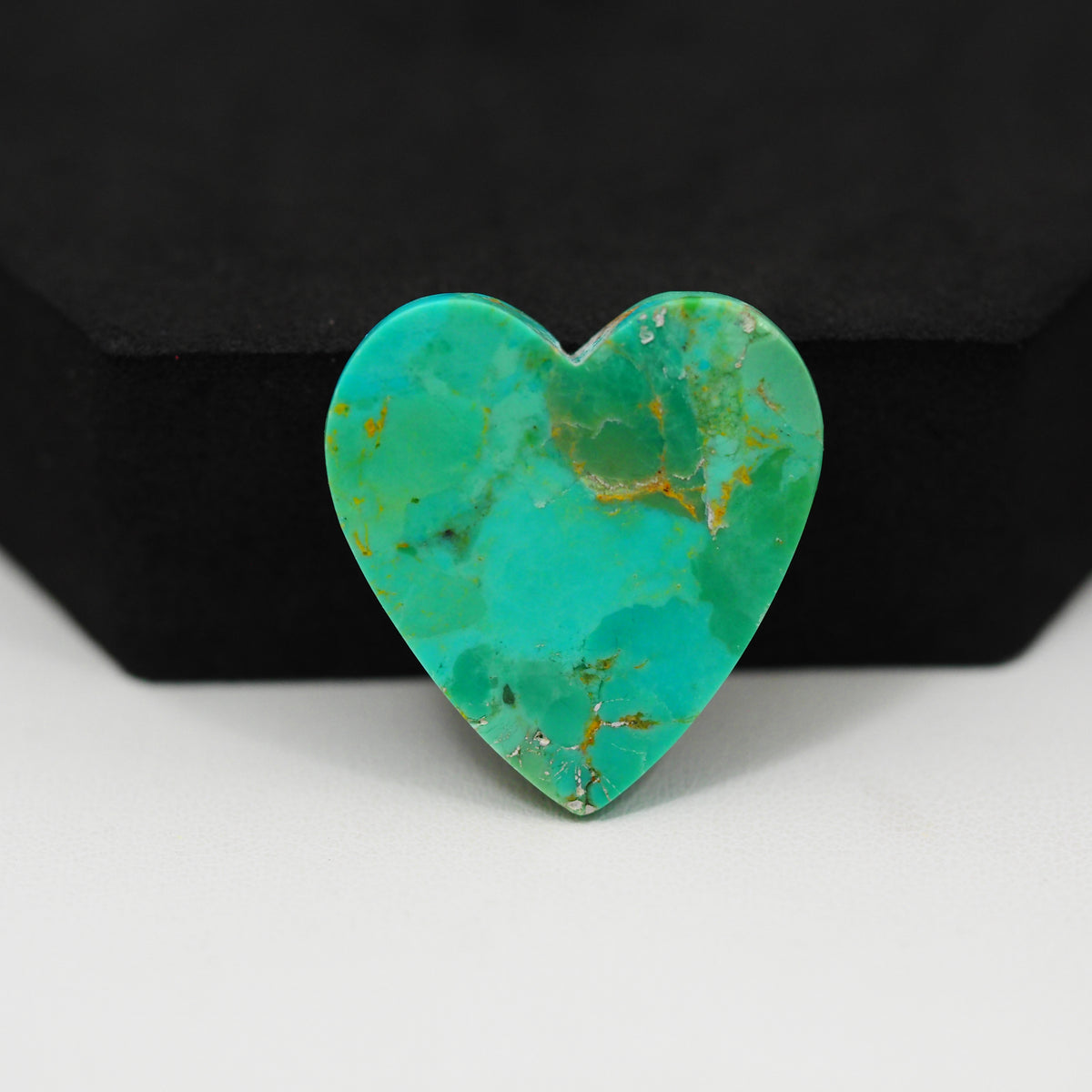 Natural Mohave Turquoise Heart Cabochon 25x24mm 23.5ct - Green Blue - Pedra Gems