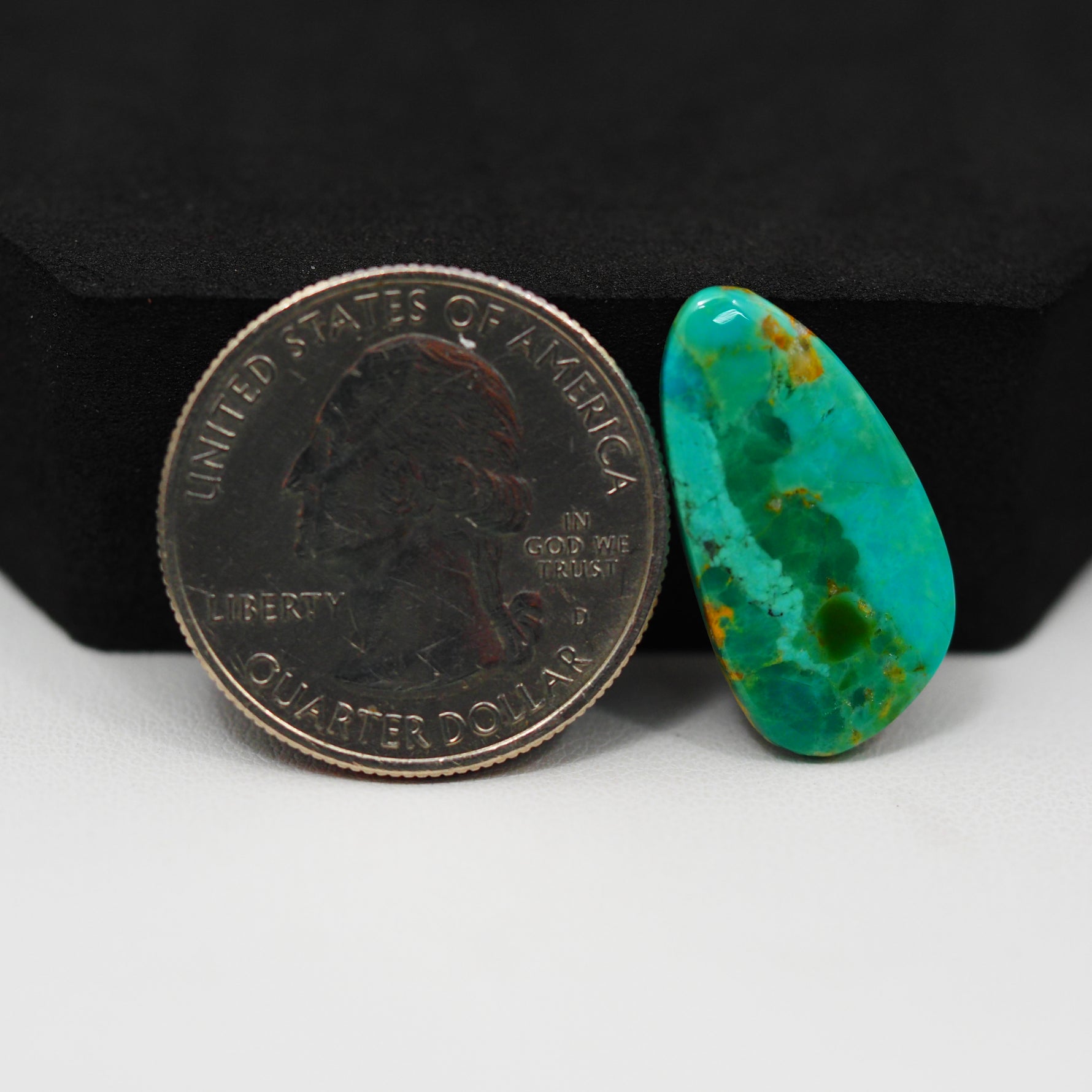 Natural Mohave Turquoise Freeform Cabochon 23x12mm 6.5ct - Blue Green - Pedra Gems