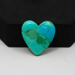 Natural Mohave Turquoise Heart Cabochon 24x24mm 18ct - Blue Green - Pedra Gems