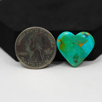 Natural Mohave Turquoise Heart Cabochon 20x20mm 12ct - Green Blue - Pedra Gems