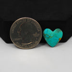 Natural Mohave Turquoise Heart Cabochon 14x14mm 4.5ct - Blue - Pedra Gems