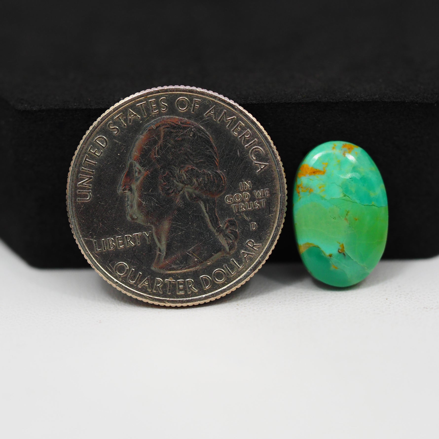 Natural Mohave Turquoise Oval Cabochon 16x10mm 4.5ct - Green - Pedra Gems