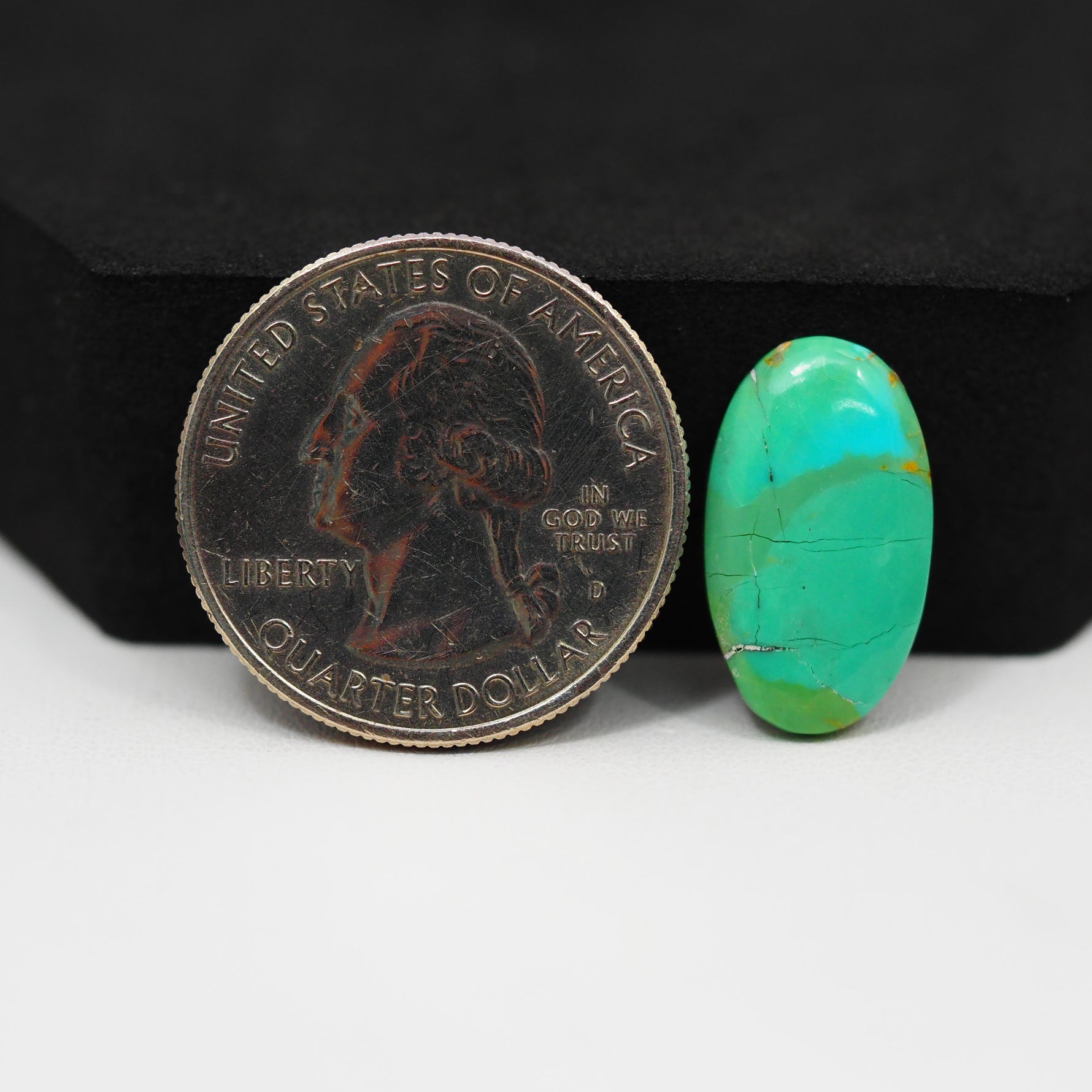 Natural Mohave Turquoise Oval Cabochon 19x11mm 4.5ct - Blue Green - Pedra Gems