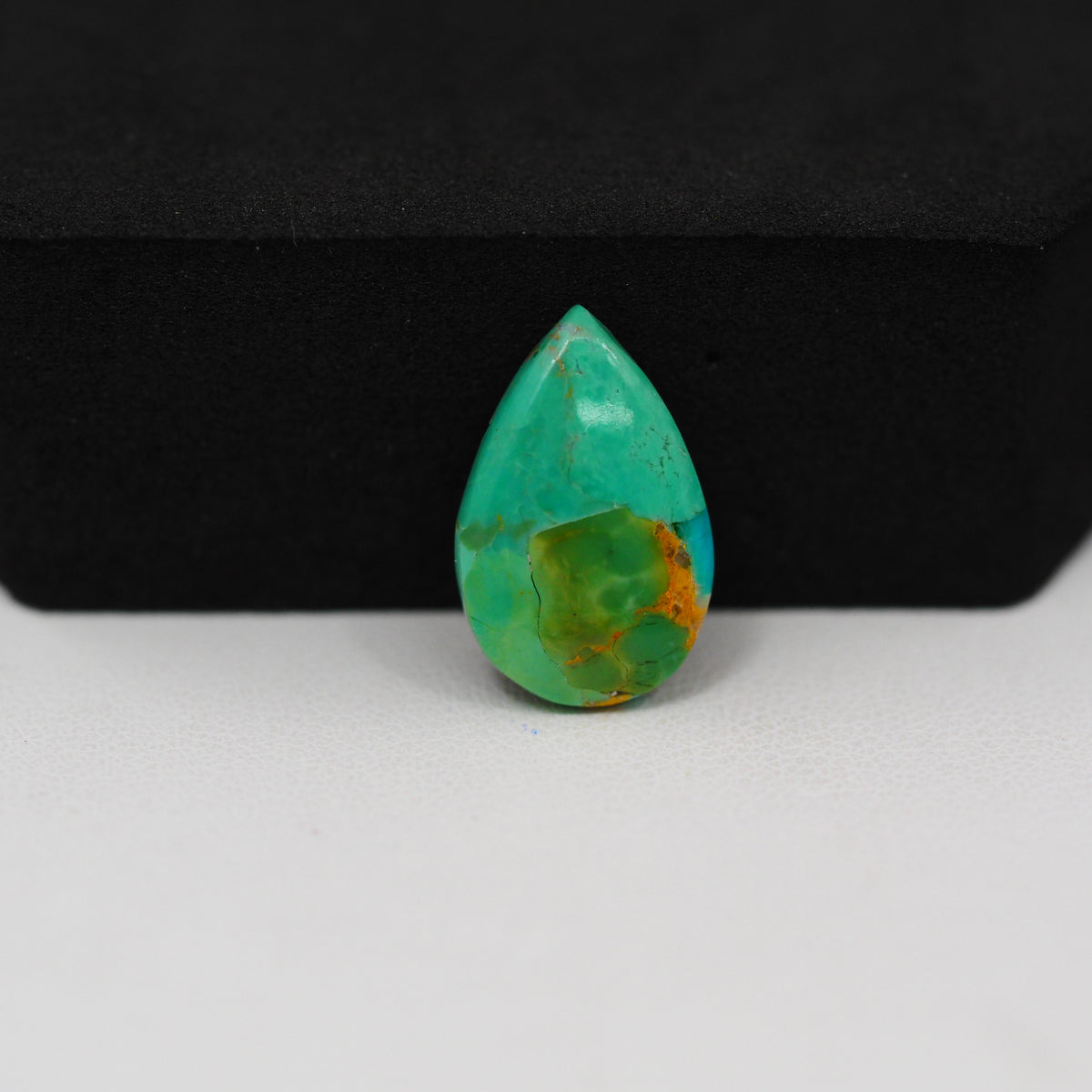 Natural Mohave Turquoise Pear Cabochon 18x11mm 4.5ct - Green Blue - Pedra Gems