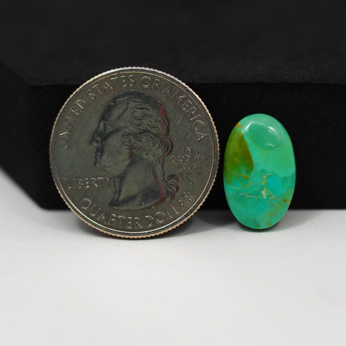 Natural Mohave Turquoise Oval Cabochon 16x10mm 4.5ct - Green - Pedra Gems