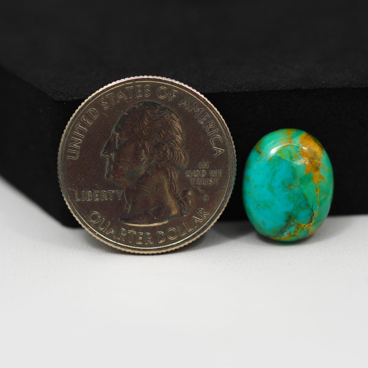 Natural Mohave Turquoise Oval Cabochon 15x12mm 6.5ct - Teal - Pedra Gems