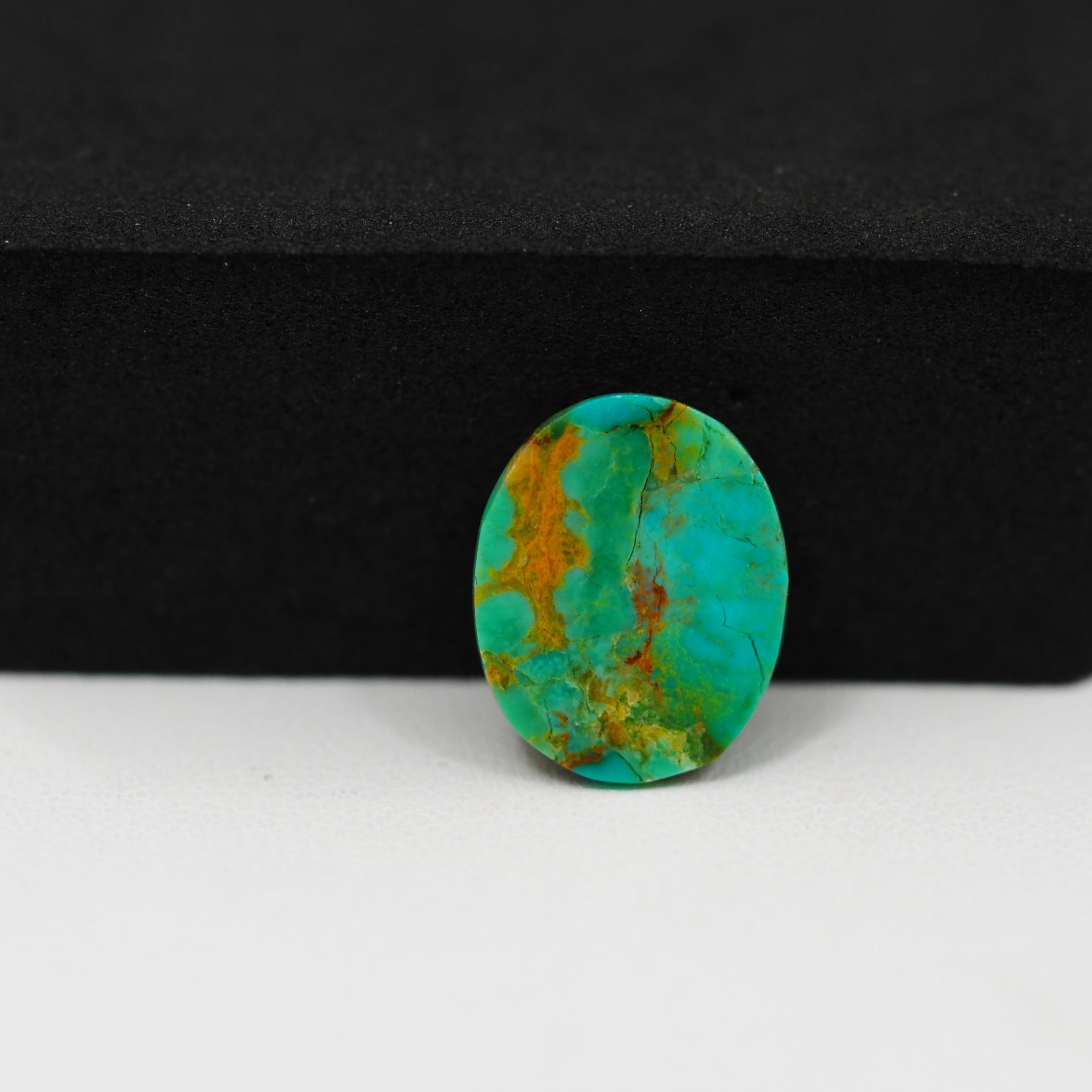 Natural Mohave Turquoise Oval Cabochon 15x12mm 6.5ct - Teal - Pedra Gems