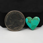 Natural Mohave Turquoise Heart Cabochon 16x17mm 5.5ct - Green - Pedra Gems