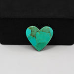 Natural Mohave Turquoise Heart Cabochon 16x17mm 5.5ct - Green - Pedra Gems