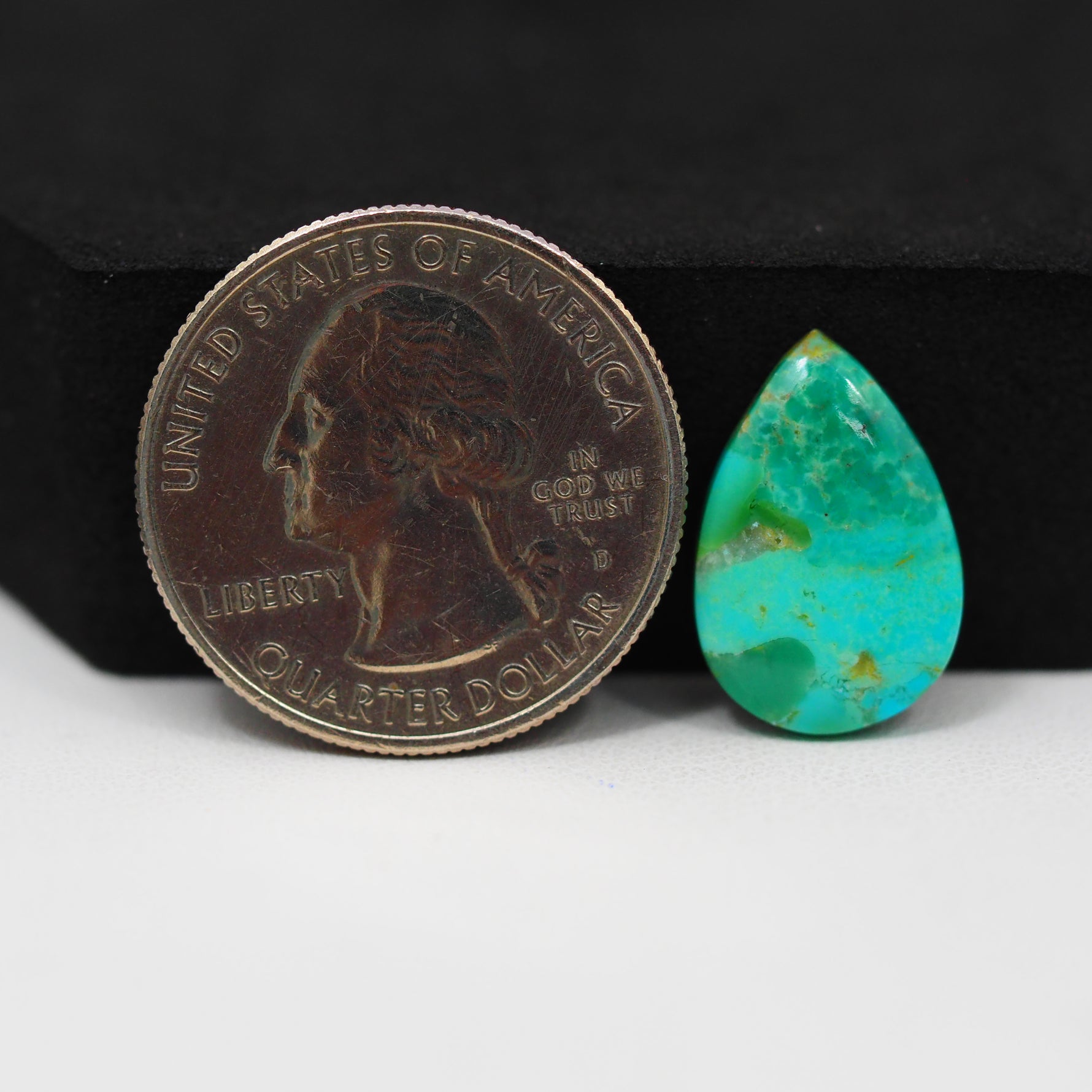 Natural Mohave Turquoise Pear Cabochon 18x12mm 4.5ct - Teal - Pedra Gems