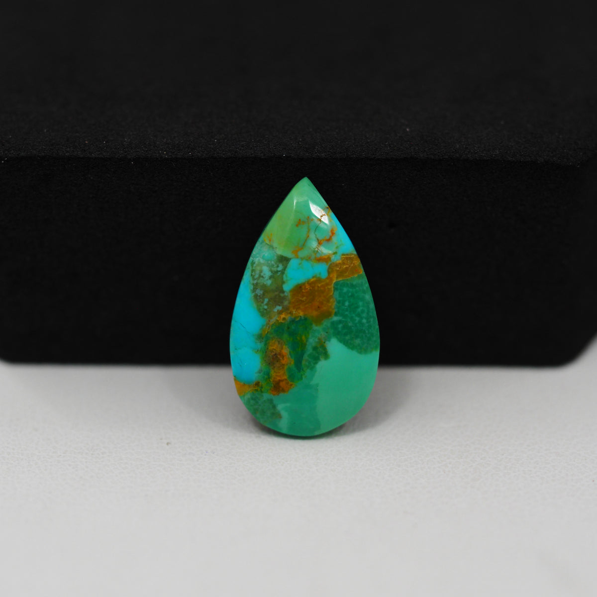 Natural Mohave Turquoise Pear Cabochon 20x11mm 5ct - Teal Green - Pedra Gems