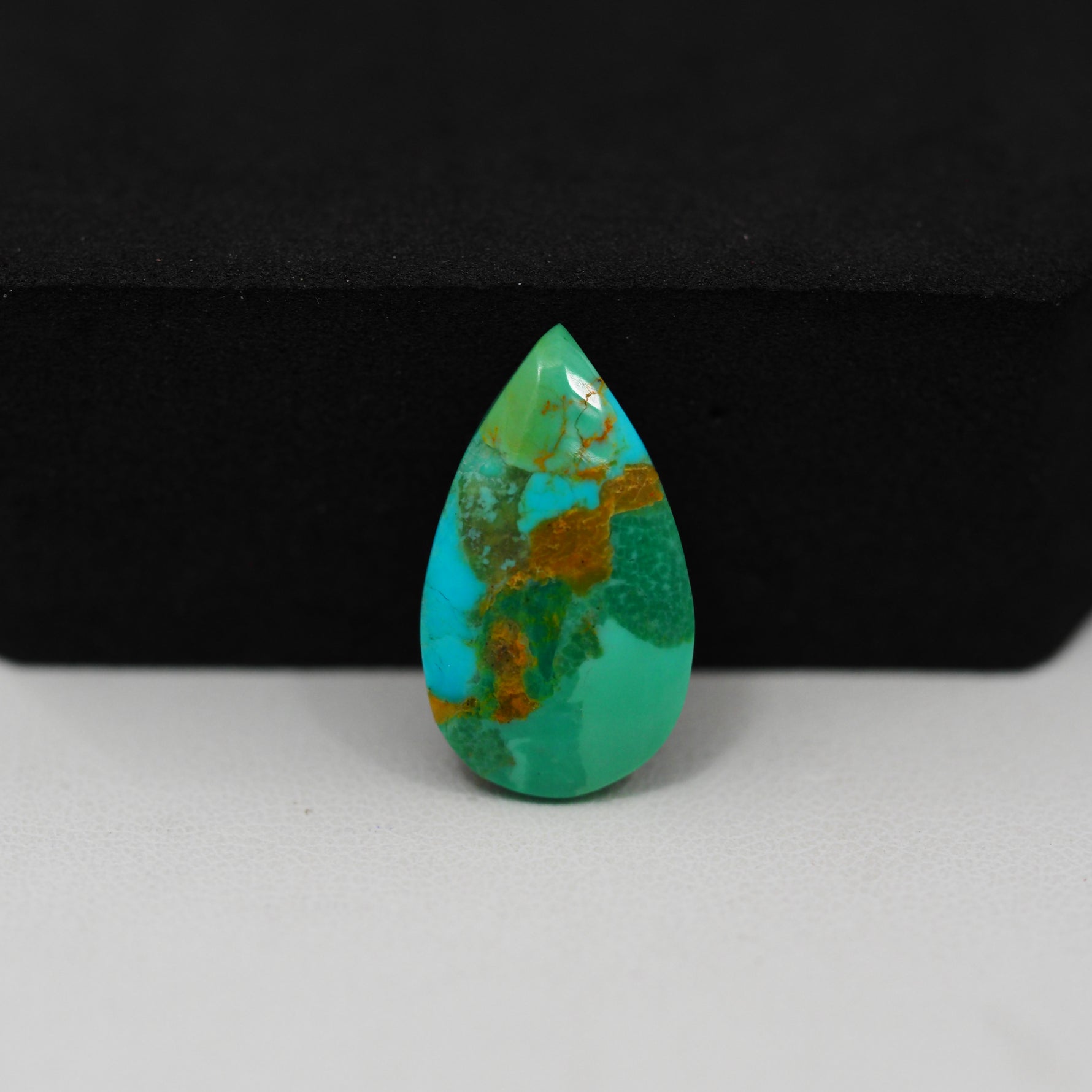 Natural Mohave Turquoise Pear Cabochon 20x11mm 5ct - Teal Green - Pedra Gems