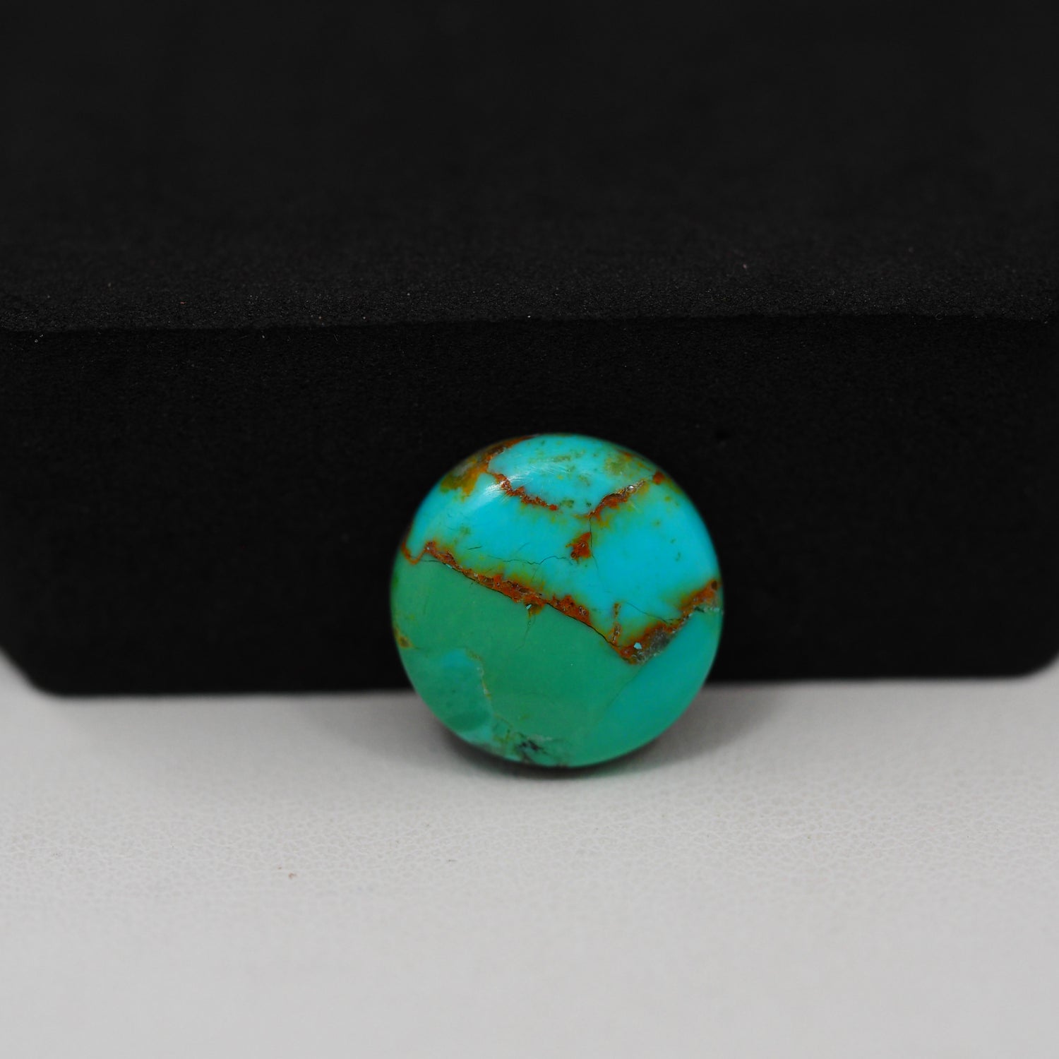 Natural Mohave Turquoise Round Cabochon 15x15mm 6ct - Blue Green - Pedra Gems