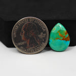 Natural Mohave Turquoise Pear Cabochon 18x14mm 7ct - Green Rust Matrix - Pedra Gems